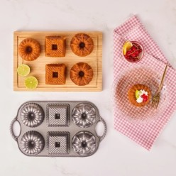 Emsan Griss One Six 6'lı Döküm Kek Kalıbı Gri