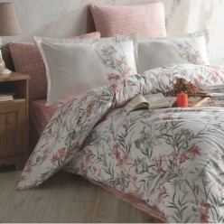 Clasy Ranforce Nevresim Takımı Çift Kişilik Aprila Pudra