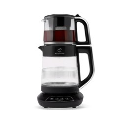 Karaca Çaysever 3 in 1 Konuşan Cam Çay Makinesi Su Isıtıcı ve Mama Suyu Hazırlama 1700W Chrome