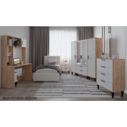 Armoni Ceviz Beyaz Genç Odası Takımı