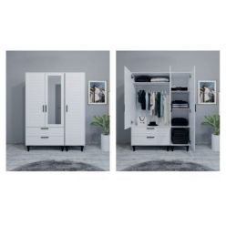 Armoni Üç Kapılı Beyaz Dolap