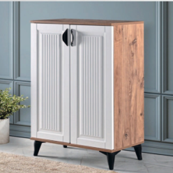 Derya Vakum Ceviz Beyaz 2'Li Ayakkabılık