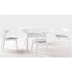 Cruze Oval Beyaz Masa Takımı