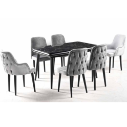 Venedik Arista siyah mermer Masa Takımı