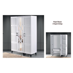 Hope Beyaz Üç Kapılı Dolap