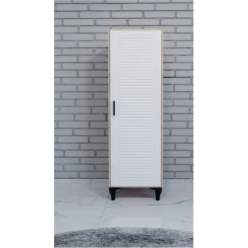 Armoni Tek Kapılı Ceviz Beyaz Dolap