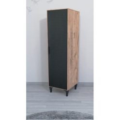 Armoni Tek Kapılı Ceviz Antrasit Dolap