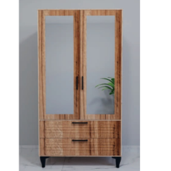 Armoni İki Kapılı Çift Aynalı Ceviz Dolap