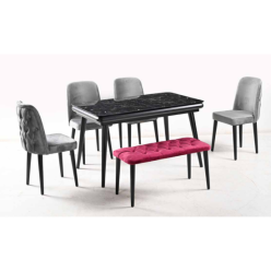 Arista Siyah mermer Masa Takımı