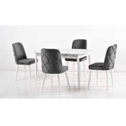 Capi Lam Beyaz Mermer Masa Takımı