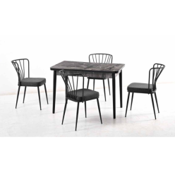 Taç Siyah Mermer Masa Takımı