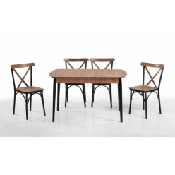 Metal Tonet Lam Atlantik Çam Masa Takımı