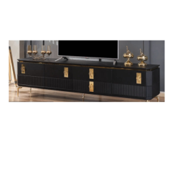 2064 Siyah Gold Tv Sehpası