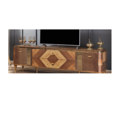 3091 Gold Kahve Baklava TV Sehpasi