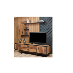 1053 Atlantik Çam Siyah TV Ünitesi