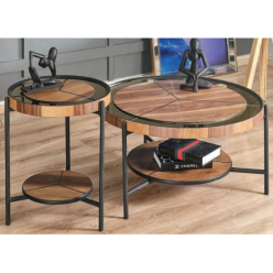 4135 Siyah Ayaklı Gold Aynalı Orta Sehpa