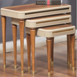 5098 Atlantik Çam Gold Krem Zigon Sehpa 3'Lü