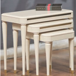 5101 Krem Gold Zigon Sehpa 3'Lü