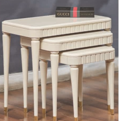 5095 Krem Gold Zigon Sehpa 3'Lü