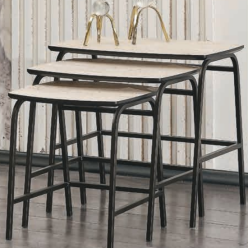 5127 Siyah Krem Zigon Sehpa 3'Lü