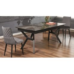 7040 Siyah Mermer Yemek Masası 
