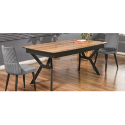 7038 Siyah Ahşap Yemek Masası 