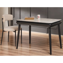 7052 Krem Siyah Yemek Masası 