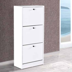 Beyaz 3 Katlı Ayakkabılık 