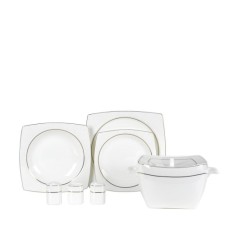 Korkmaz Bone Selection A8460 Kare Fileli 60 Parça 12 Kişilik Yemek Takımı
