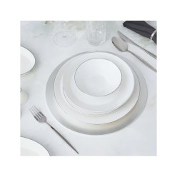 Karaca x Hussein Chalayan Streamline Sun Path New Bone 59 Parça 12 Kişilik Yemek Takımı Platin
