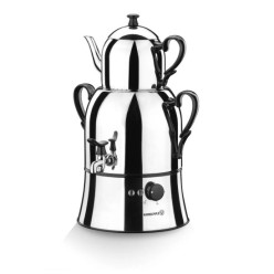 Korkmaz A338 Nosta Siyah 2000 W Çelik Demlikli Semaver