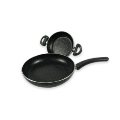 ByKardelen Granit Siyah 2'li Tava Set