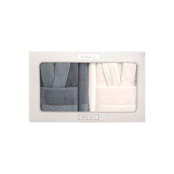 Özdilek Lirio Aile Bornoz Seti - Yeşil Krem 