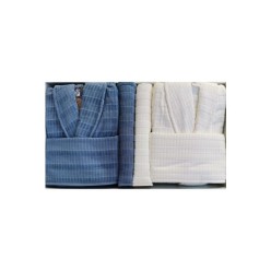 Özdilek Land Aile Bornoz Seti Krem-indigo