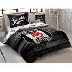 Taç Beşiktaş Wooden Logo Lisanslı Nevresim Takımı