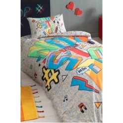  Taç Tek Kişilik Nevresim Takımı - Non Stop Gri