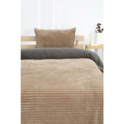 Merinos Eternity Fitilli Peluş Tek Kişilik Nevresim Takımı Krem