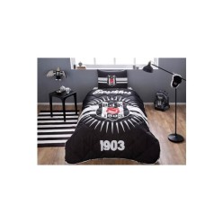 Taç Lisanslı Yorgan Seti Bjk Beşiktaş Tek Kişilik Yastık Hediyeli