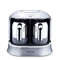 Korkmaz  A861-06 Kahvekolik Twin Inox/Krom Türk Kahve Makinesi