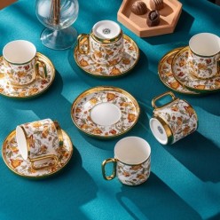 İstanbul Porselen Dolmabahçe 6 Kişilik Kahve Fincan Takımı
