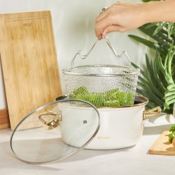 Emsan Nostalji Bej Emaye Kızartma Tenceresi