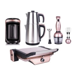Karaca 4'lü Hatır Hüp Kahve Makineli Elektrikli Çeyiz Seti Rosegold
