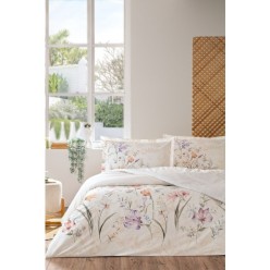Özdilek Lila White Lily Ranforce Çift Kişilik Nevresim Takımı