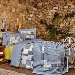 Karaca Home Bosa İndigo %100 Pamuk Çift Kişilik Nevresim Takımı