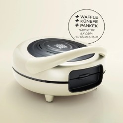 Karaca Funday Krem Çıkarılabilir Plakalı 3’ü 1 Arada Waffle Krep ve Künefe Makinesi 1000W