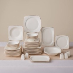 Karaca Square Bone Jamie 57 Parça 12 Kişilik Yemek Takımı Gold