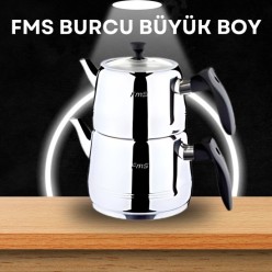 FMS Burcu Bakalit Saplı Büyük Boy Çelik Çaydanlık