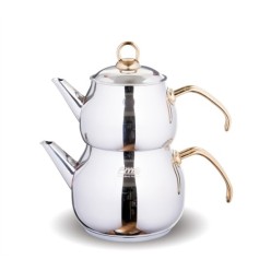 FMS Eko Orta Boy Metal Altın Saplı Çaydanlık