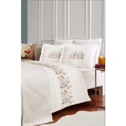 Özdilek Carmen Çift Kişilik Pikeli Nevresim Takımı Krem