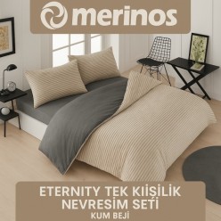 Merinos Eternity Tek Kişilik Nevresim Takımı - Kum Beji